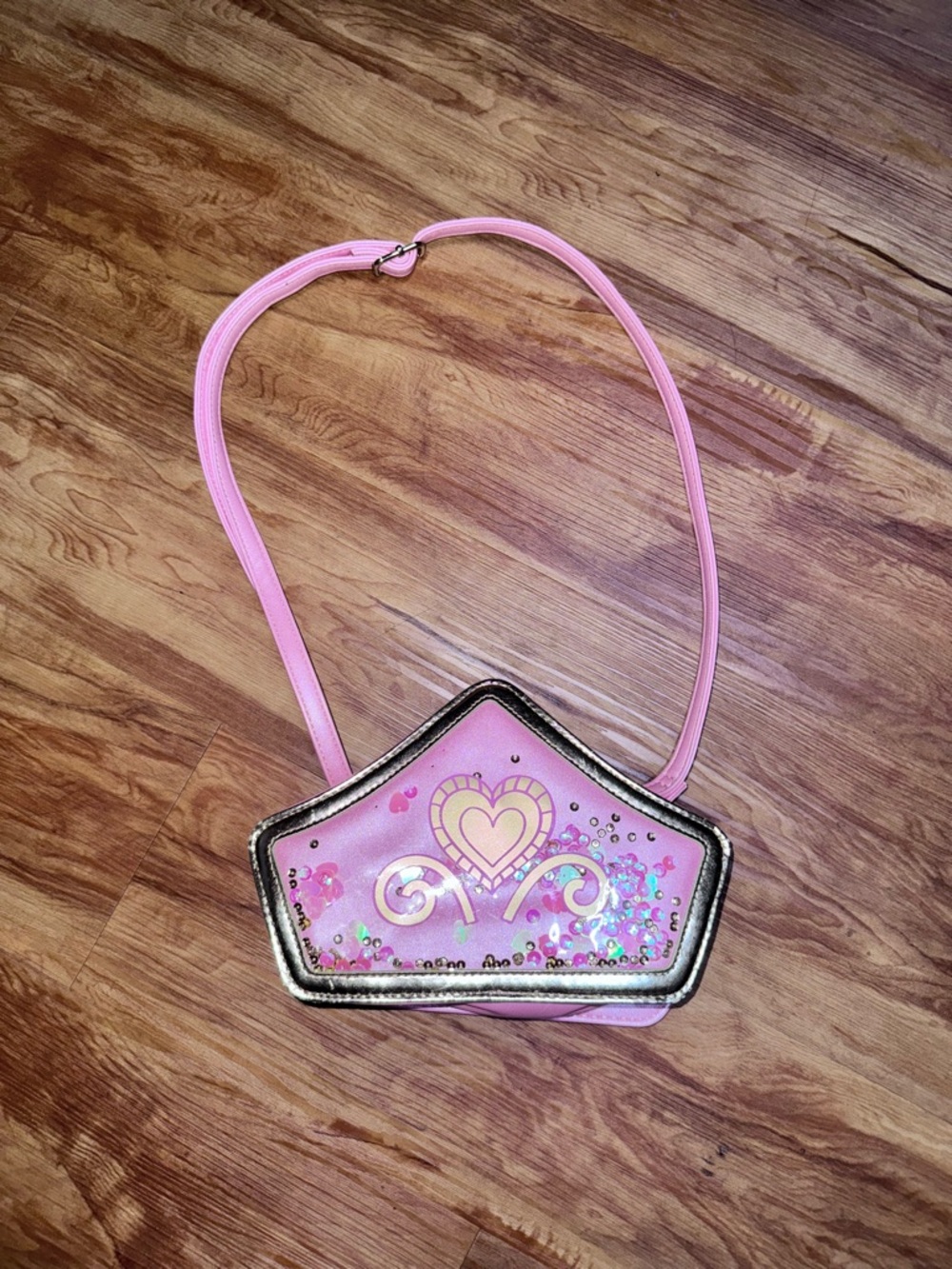 Disney Store Princess Girl Pink Tiara Aurora Crown Shaped Crossbody Purse With S